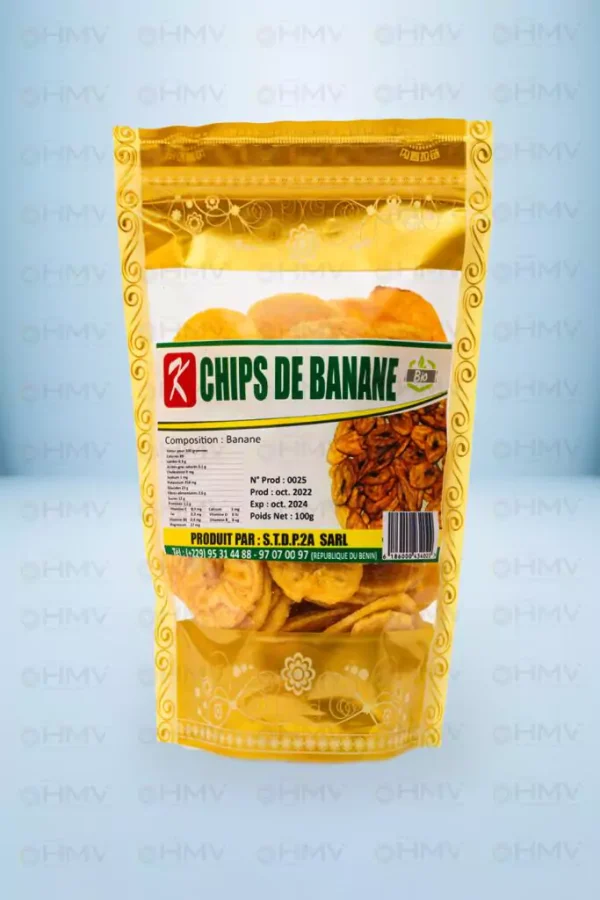Chips de banane déshydratées